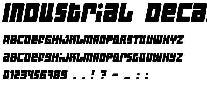 Industrial Decapitalist Italic font